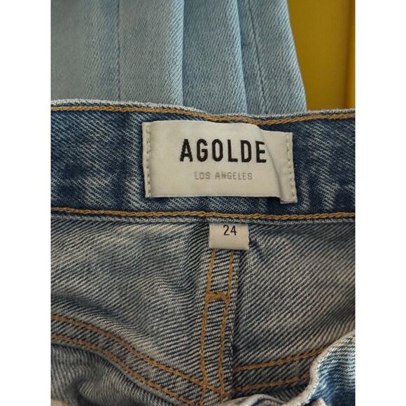 AGOLDE Dee High Rise Distressed Denim Shorts Size 24 - Picture 5 of 6